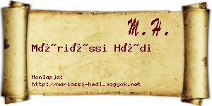 Máriássi Hédi névjegykártya